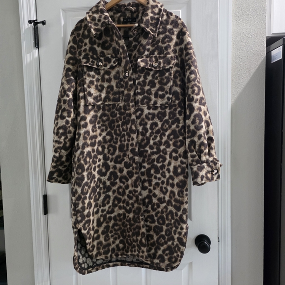 F&F Jackets & Blazers - F&F Leopard Print Trench Coat - Brown/Black